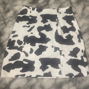 Cow Print Short Skirt
